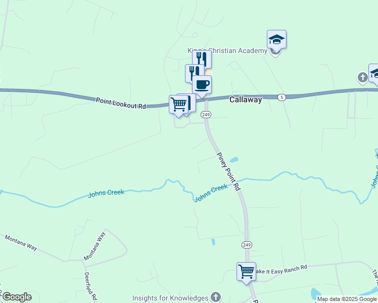 map of restaurants, bars, coffee shops, grocery stores, and more near 44868 Rickle Hill Lane in Callaway