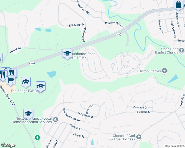 map of restaurants, bars, coffee shops, grocery stores, and more near 6110 Crown Grant Drive in Spotsylvania Courthouse