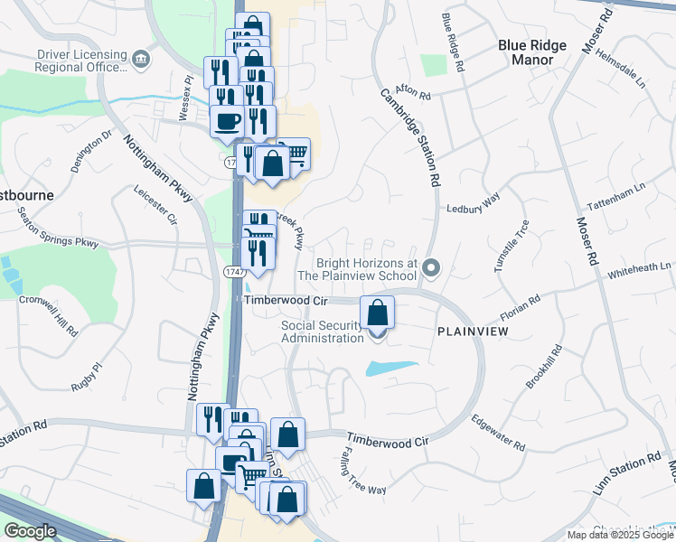 map of restaurants, bars, coffee shops, grocery stores, and more near 10069 Willow Brook Circle in Louisville