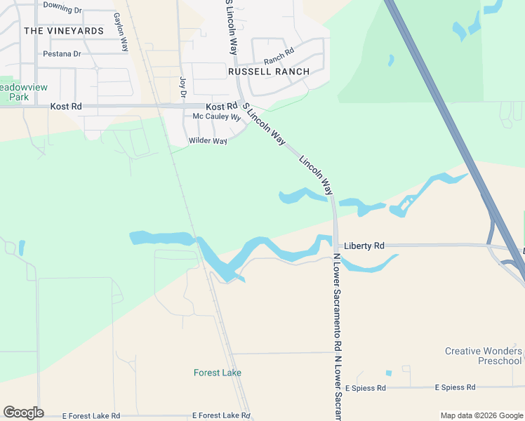 map of restaurants, bars, coffee shops, grocery stores, and more near 27251 North Lower Sacramento Road in Galt