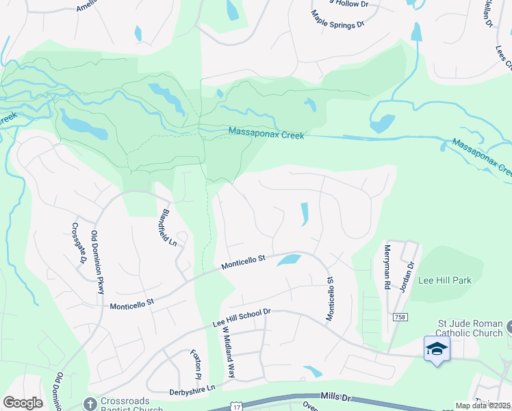 map of restaurants, bars, coffee shops, grocery stores, and more near 9806 Ramsay Drive in Fredericksburg