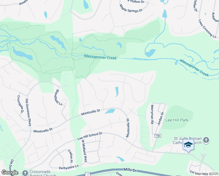 map of restaurants, bars, coffee shops, grocery stores, and more near 10102 Oat Lands Place in Fredericksburg