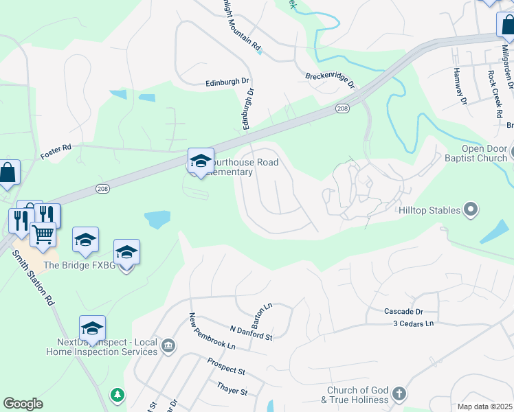 map of restaurants, bars, coffee shops, grocery stores, and more near 6116 Crown Grant Drive in Spotsylvania Courthouse