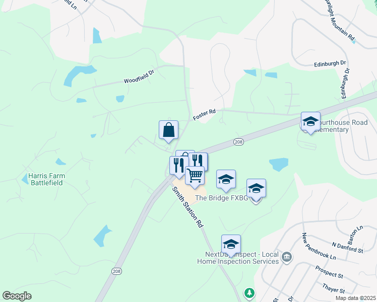 map of restaurants, bars, coffee shops, grocery stores, and more near 9828 Courthouse Road in Spotsylvania Courthouse