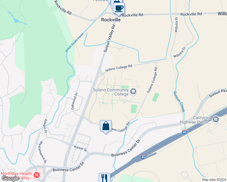 map of restaurants, bars, coffee shops, grocery stores, and more near 4000 Suisun Valley Road in Fairfield