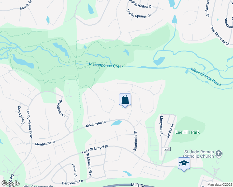 map of restaurants, bars, coffee shops, grocery stores, and more near 3912 Lynnhaven Lane in Fredericksburg