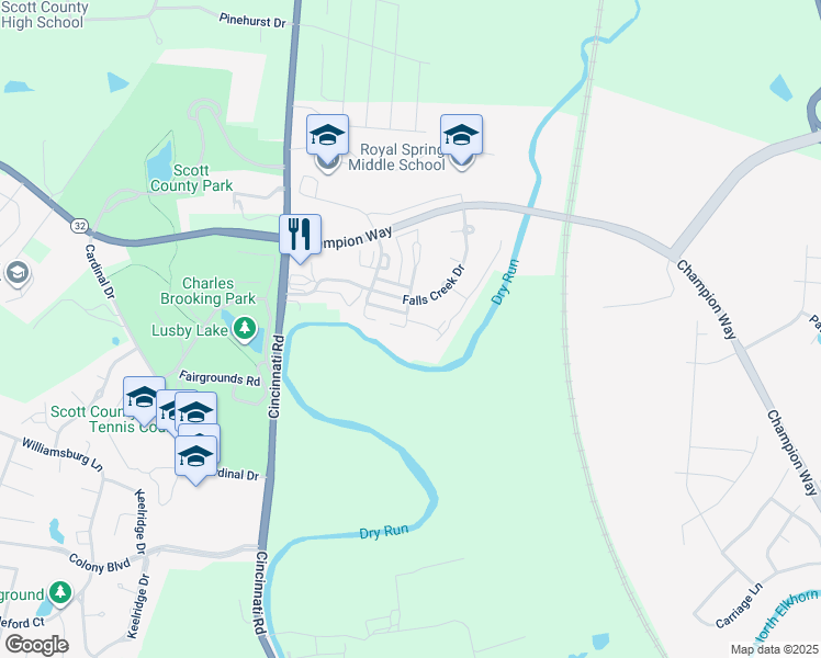 map of restaurants, bars, coffee shops, grocery stores, and more near 151 Meadow Lane in Georgetown
