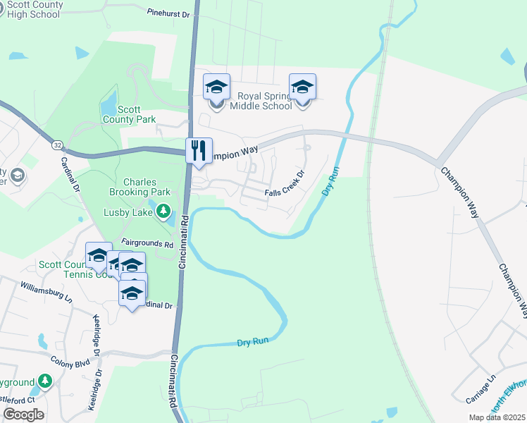 map of restaurants, bars, coffee shops, grocery stores, and more near 151 Meadow Lane in Georgetown