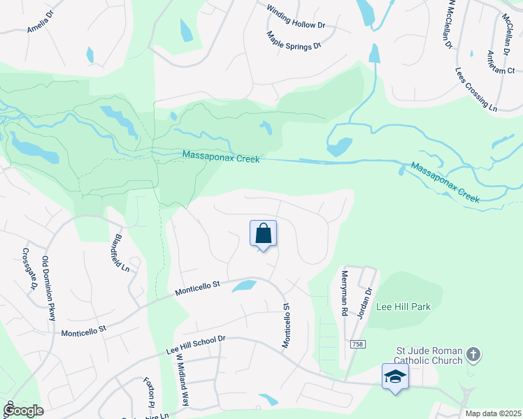 map of restaurants, bars, coffee shops, grocery stores, and more near 3905 Lynnhaven Lane in Fredericksburg
