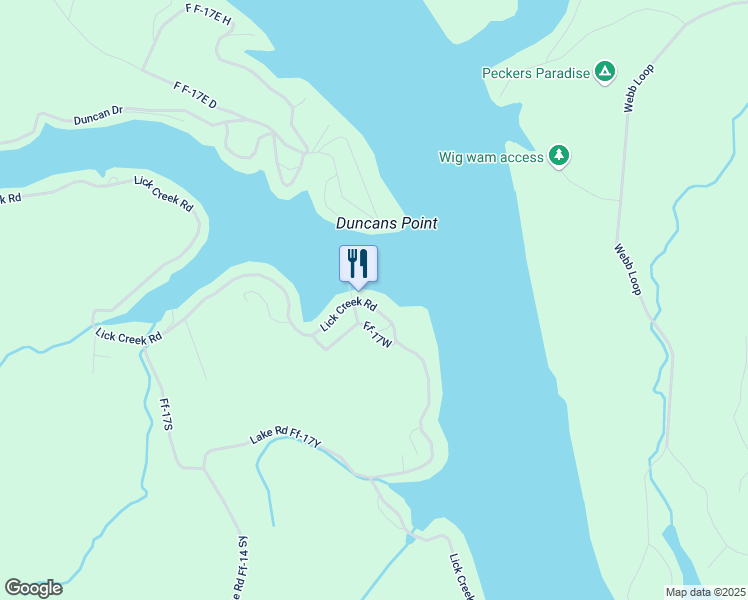 map of restaurants, bars, coffee shops, grocery stores, and more near 2865 Lick Creek Road in Edwards