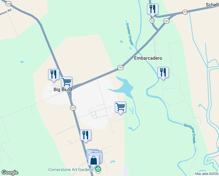 map of restaurants, bars, coffee shops, grocery stores, and more near 235 Fremont Drive in Sonoma