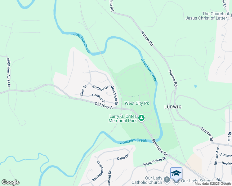 map of restaurants, bars, coffee shops, grocery stores, and more near 114 Gran Vista Drive in Festus