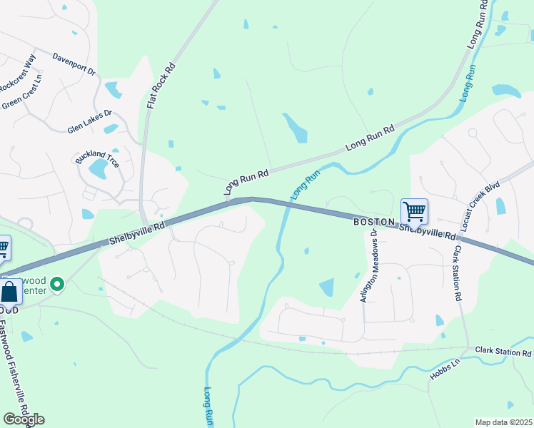 map of restaurants, bars, coffee shops, grocery stores, and more near 16918 Shelbyville Road in Louisville