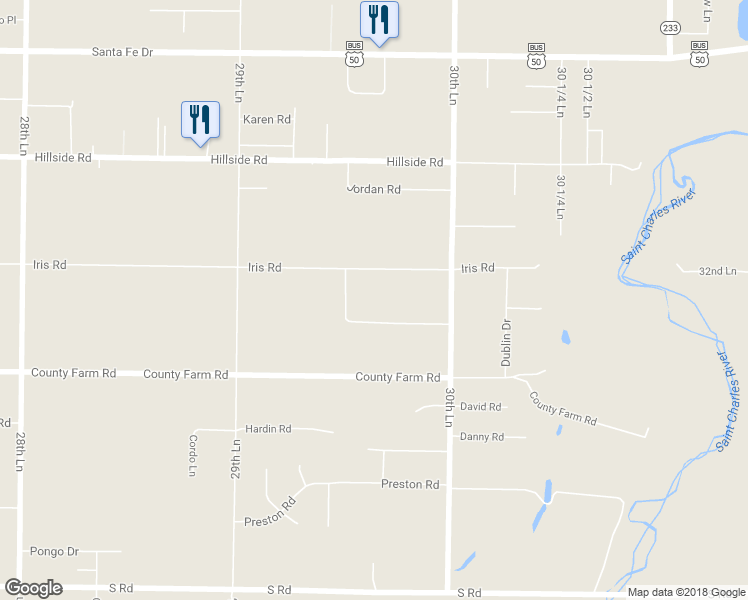 map of restaurants, bars, coffee shops, grocery stores, and more near 29640 Iris Road in Pueblo