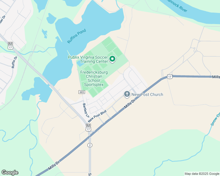 map of restaurants, bars, coffee shops, grocery stores, and more near 2119 Champions Way in Fredericksburg