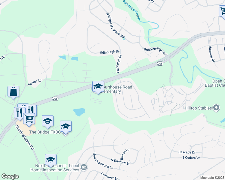 map of restaurants, bars, coffee shops, grocery stores, and more near 6216 Salisbury Dr in Spotsylvania