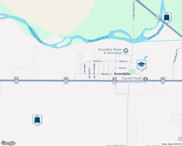 map of restaurants, bars, coffee shops, grocery stores, and more near 303 Leslie Street in Avondale
