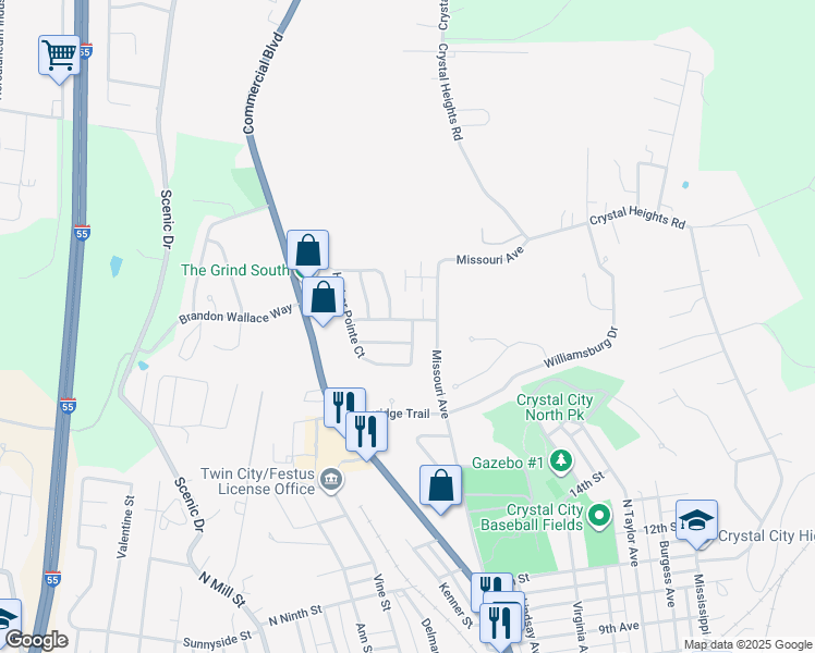 map of restaurants, bars, coffee shops, grocery stores, and more near 110 Starboard Drive in Crystal City
