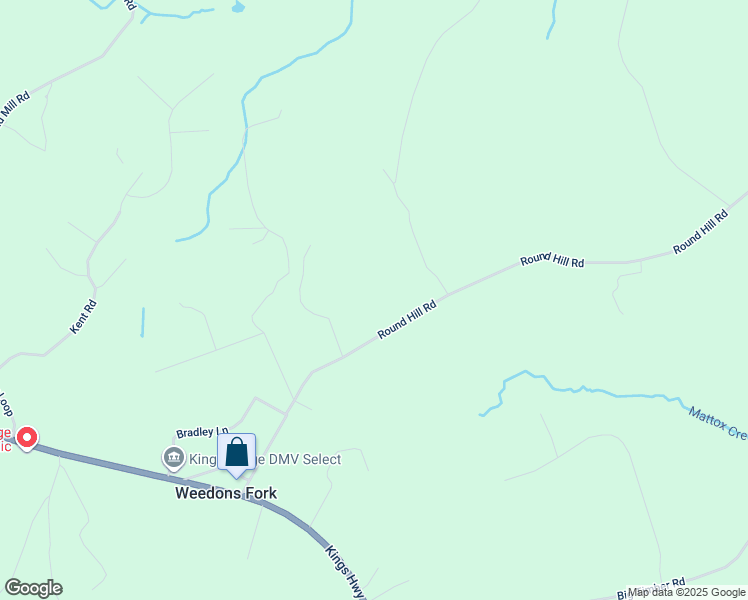 map of restaurants, bars, coffee shops, grocery stores, and more near 13393 Round Hill Road in King George