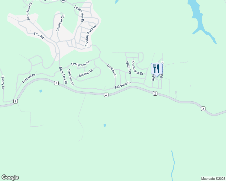 map of restaurants, bars, coffee shops, grocery stores, and more near Fairview Drive in Warsaw