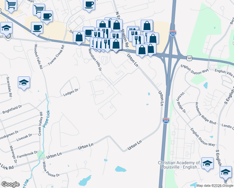 map of restaurants, bars, coffee shops, grocery stores, and more near 13010 Observation Circle in Middletown