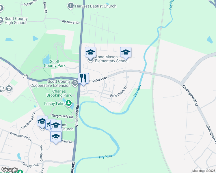 map of restaurants, bars, coffee shops, grocery stores, and more near 108 Woods Point Circle in Georgetown