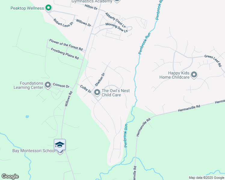 map of restaurants, bars, coffee shops, grocery stores, and more near 20812 Rosslare Court in Lexington Park