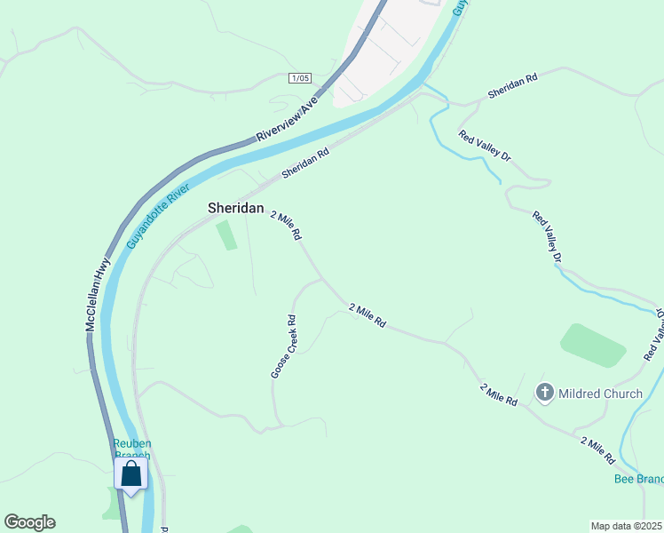map of restaurants, bars, coffee shops, grocery stores, and more near 67 2 Mile Road in Branchland