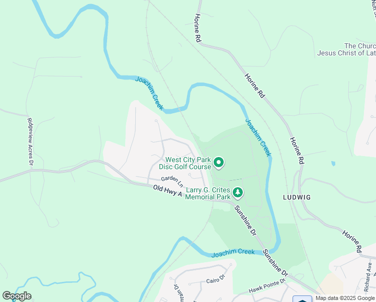 map of restaurants, bars, coffee shops, grocery stores, and more near 2305 Peterein Court in Festus