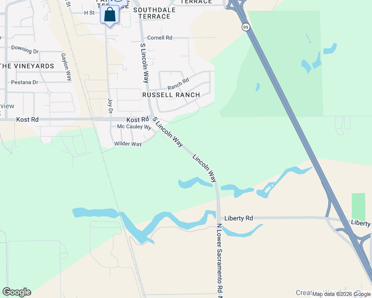 map of restaurants, bars, coffee shops, grocery stores, and more near 27251 North Lower Sacramento Road in Galt