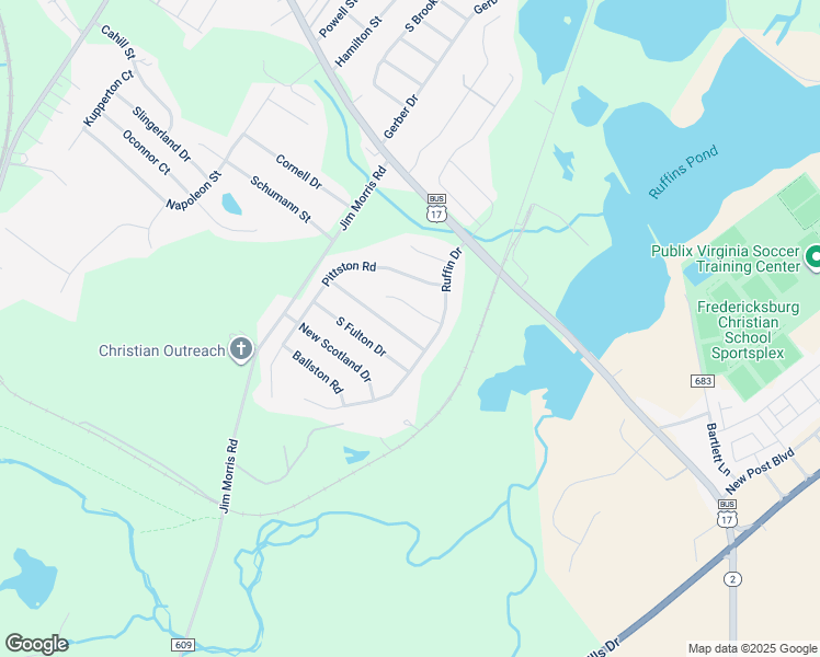 map of restaurants, bars, coffee shops, grocery stores, and more near 10105 Sharon Springs Drive in Fredericksburg