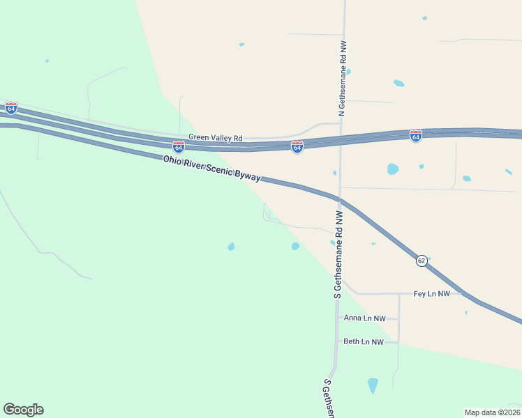 map of restaurants, bars, coffee shops, grocery stores, and more near 2375 South Gethsemane Road Northwest in Corydon