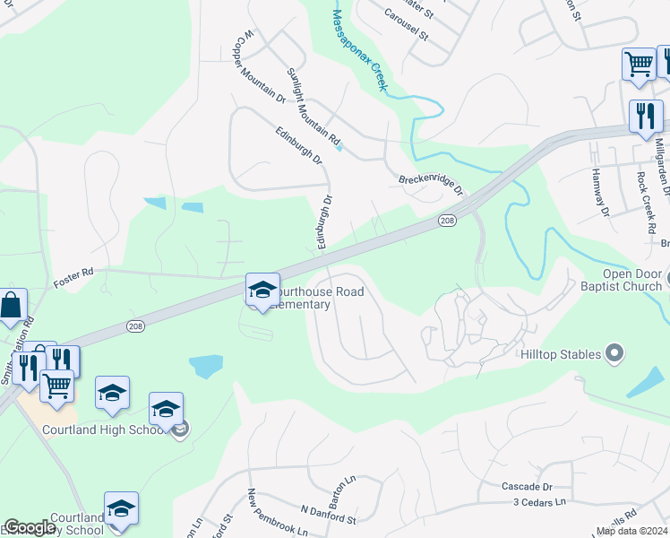 map of restaurants, bars, coffee shops, grocery stores, and more near 10131 Chesney Drive in Spotsylvania Courthouse