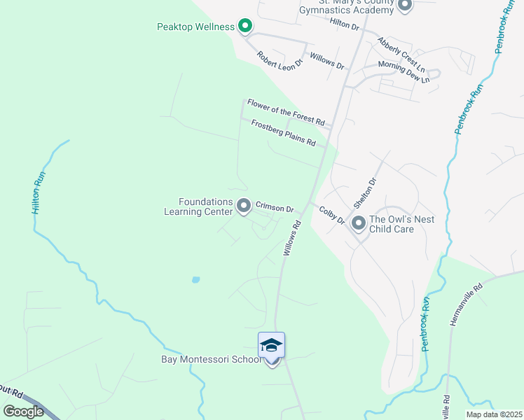 map of restaurants, bars, coffee shops, grocery stores, and more near 46925 Crocus Street in Lexington Park