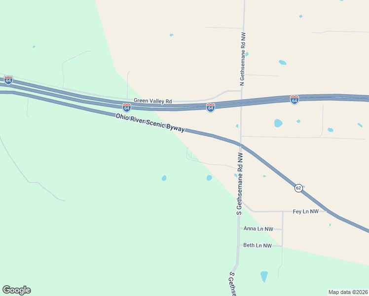 map of restaurants, bars, coffee shops, grocery stores, and more near 2375 South Gethsemane Road Northwest in Corydon