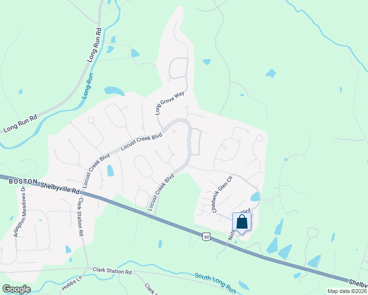 map of restaurants, bars, coffee shops, grocery stores, and more near 526 Sturbridge Circle in Louisville