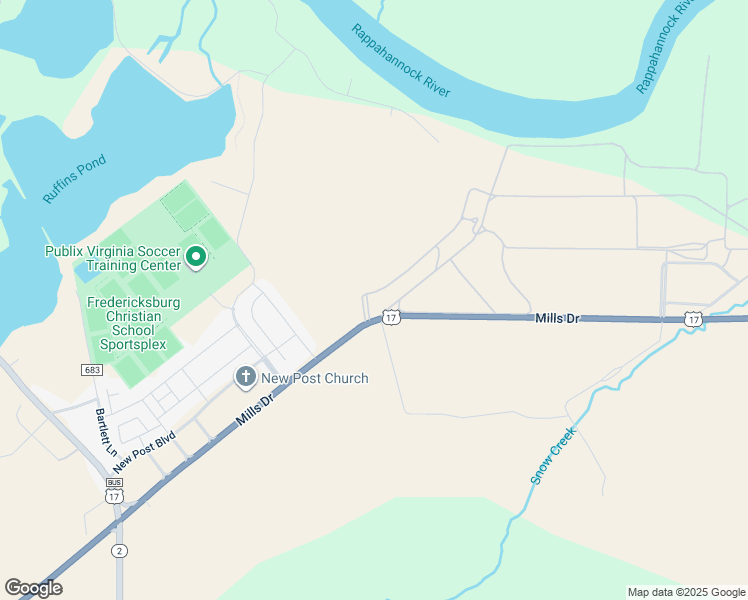 map of restaurants, bars, coffee shops, grocery stores, and more near 1717 Nottingham Drive in Fredericksburg