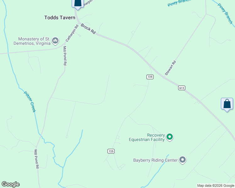 map of restaurants, bars, coffee shops, grocery stores, and more near 9504 Todds Tavern Drive in Spotsylvania
