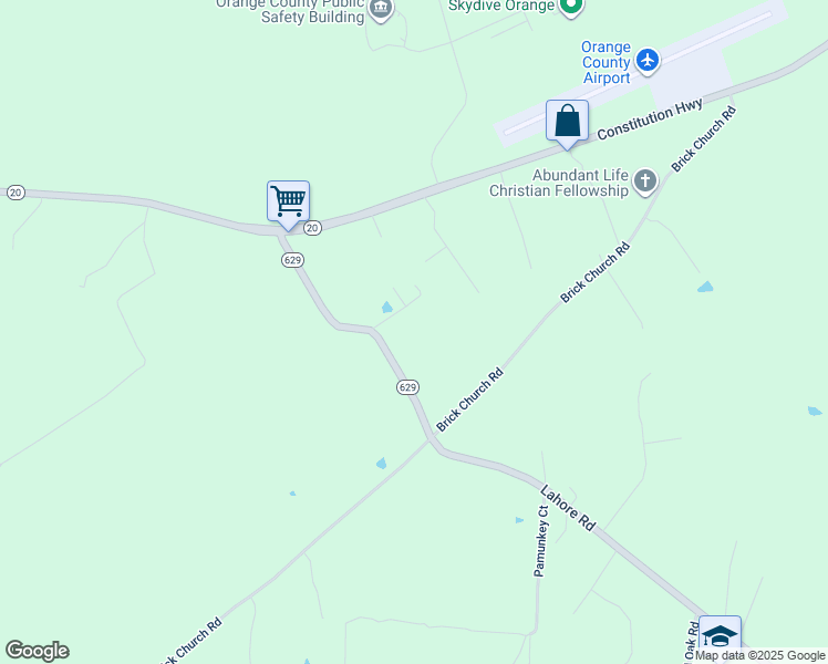 map of restaurants, bars, coffee shops, grocery stores, and more near 18337 Lahore Road in Orange