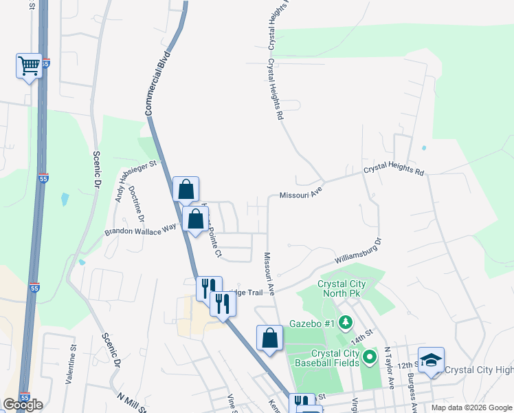 map of restaurants, bars, coffee shops, grocery stores, and more near 210 Flagship Drive in Crystal City