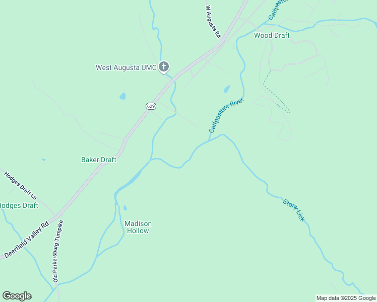 map of restaurants, bars, coffee shops, grocery stores, and more near 101 Stony Lick Lane in West Augusta