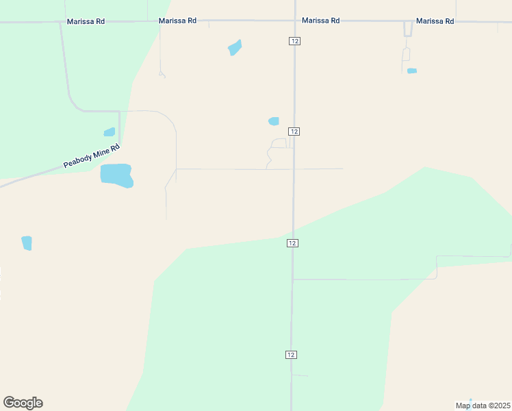 map of restaurants, bars, coffee shops, grocery stores, and more near 1235 County Highway 12 in Marissa