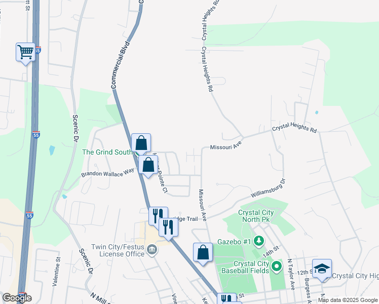 map of restaurants, bars, coffee shops, grocery stores, and more near 2014 Sailboat Lane in Crystal City
