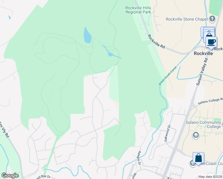 map of restaurants, bars, coffee shops, grocery stores, and more near 738 Bridle Ridge Court in Fairfield