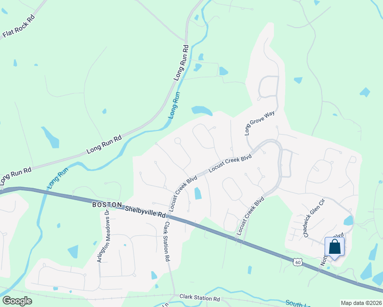 map of restaurants, bars, coffee shops, grocery stores, and more near 309 Longview Park Place in Louisville