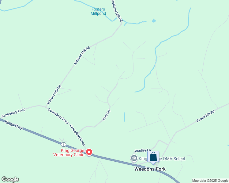 map of restaurants, bars, coffee shops, grocery stores, and more near 12343 Kent Road in King George