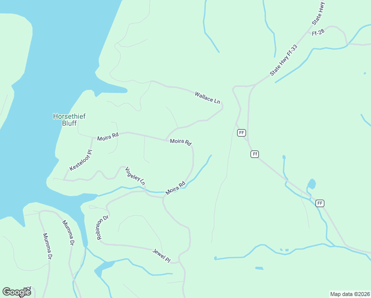 map of restaurants, bars, coffee shops, grocery stores, and more near Moira Road in Edwards