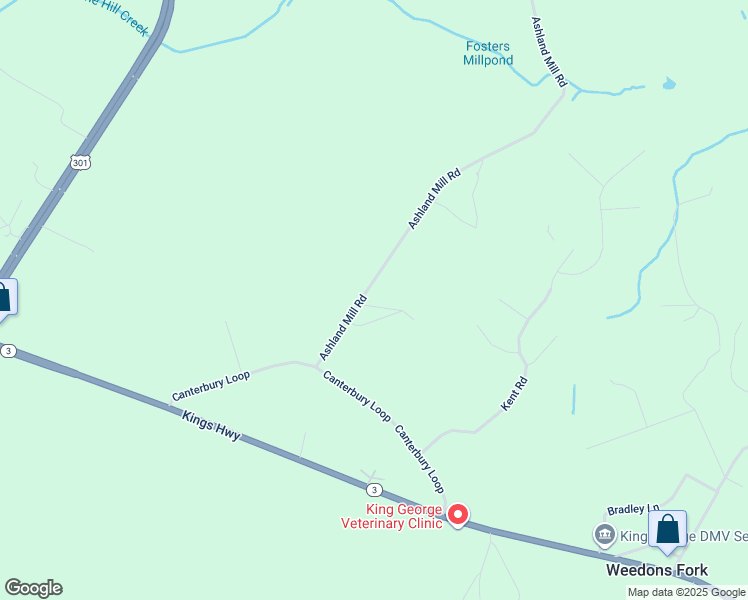 map of restaurants, bars, coffee shops, grocery stores, and more near 12449 Ashland Mill Road in King George