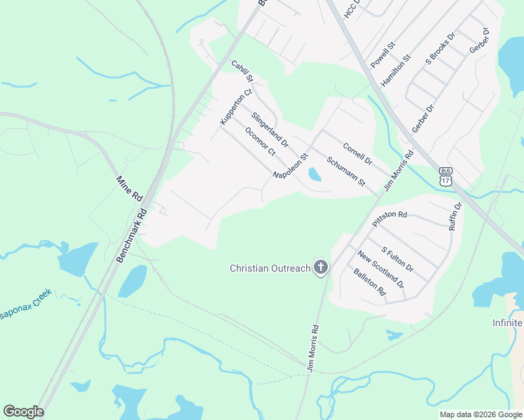 map of restaurants, bars, coffee shops, grocery stores, and more near 10200 Blakely Street in Fredericksburg