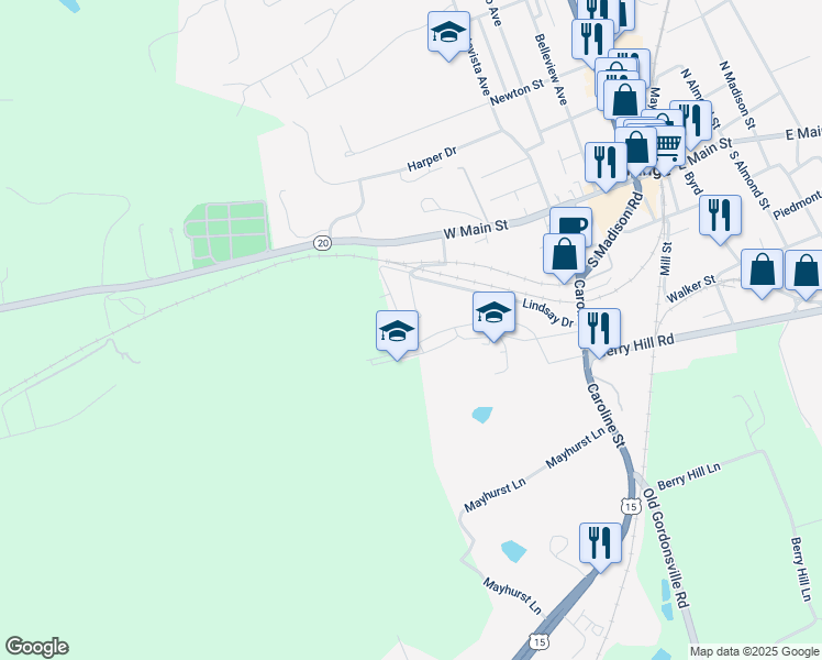 map of restaurants, bars, coffee shops, grocery stores, and more near 153 Bowler Lane in Orange